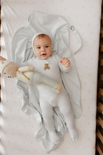 Ely's & Co Gingham Teddy Collection Footie - Blue
