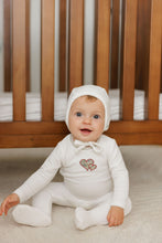 Load image into Gallery viewer, Ely's &amp; Co Embroidered Liberty Collection Footie And Beanie - Ivory/Pink