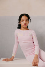 Load image into Gallery viewer, Limited Edition Multi Pastel Striped Cuff Logo Pajamas - Pink