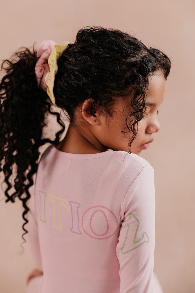 Limited Edition Multi Pastel Striped Cuff Logo Pajamas - Pink