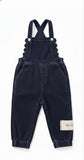 Birnham On The Sea Scalloped Girls Overall - Navy Corduroy
