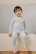 Load image into Gallery viewer, Limited Edition Multi Pastel Striped Cuff Logo Pajamas - Sky