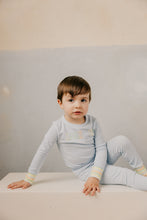 Load image into Gallery viewer, Limited Edition Multi Pastel Striped Cuff Logo Pajamas - Sky