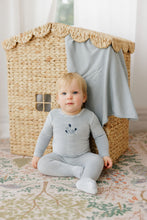 Load image into Gallery viewer, Ely's &amp; Co Stripe Collection Footie And Beanie - Ivory/Blue