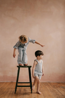 Limited Edition Denim Snap Boys Overall - Denim