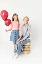 Load image into Gallery viewer, Nou Nelle Stamp Tee - Coral (3/4 Sleeve)