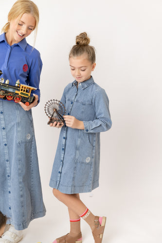 Nou Nelle Denim Shirt Dress (Long Sleeve)