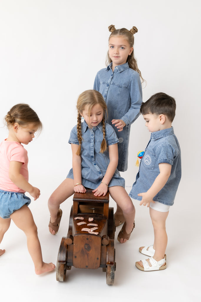 Nou Nelle Denim Shirt Dress (Short Sleeve)