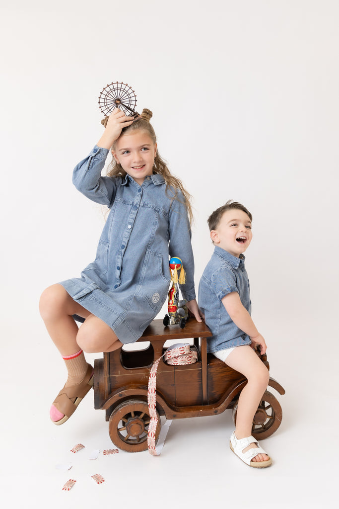Nou Nelle Denim Shirt Dress (Long Sleeve)