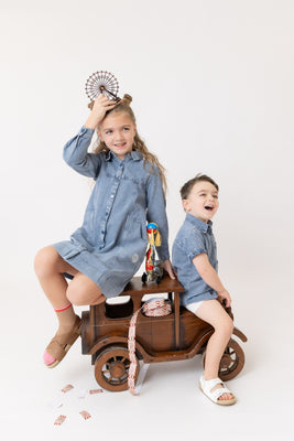 Nou Nelle Denim Shirt Dress (Long Sleeve)