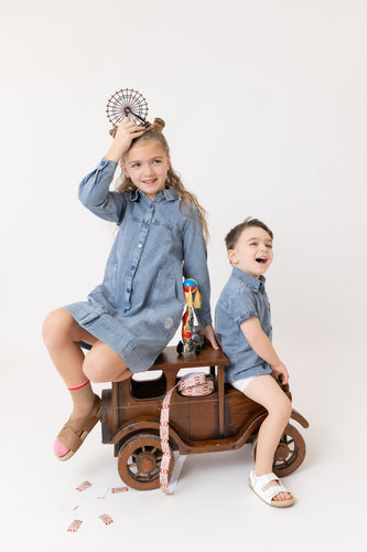 Nou Nelle Denim Shirt Dress (Long Sleeve)