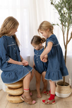 Load image into Gallery viewer, Nou Nelle Denim Trimmed Dress (3/4 Sleeve)