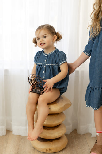 Nou Nelle Denim Trimmed Romper