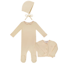 Load image into Gallery viewer, Little Parni Pointelle Footie, Cardigan And Bonnet (K655) - Pink