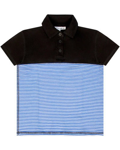 Little Parni Striped Boys Polo (K624) - Royal Blue/White