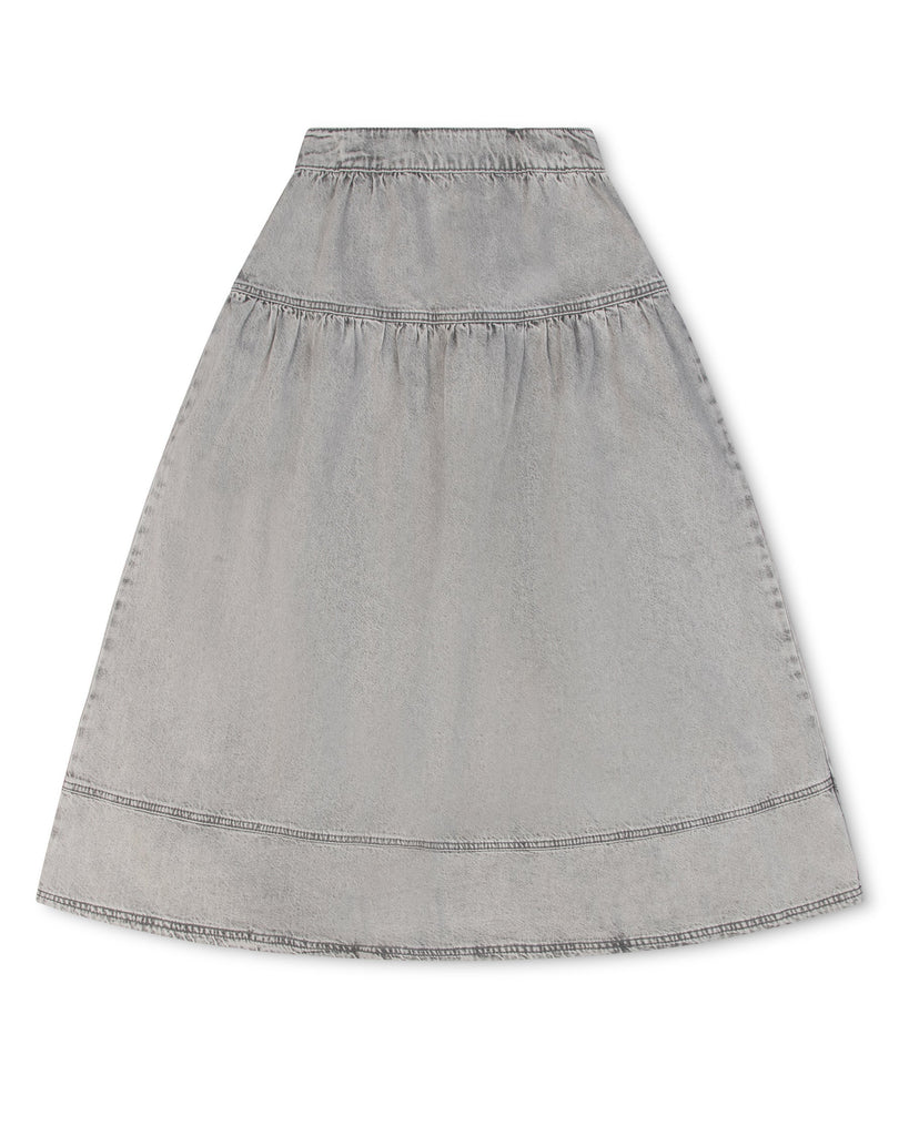 Little Parni Denim Maxi Skirt (K607) - Grey Denim