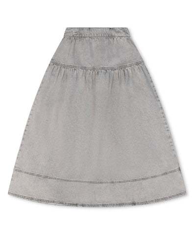 Little Parni Denim Maxi Skirt (K607) - Grey Denim