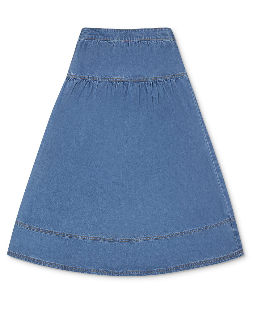 Little Parni Denim Maxi Skirt (K607) - Blue Denim