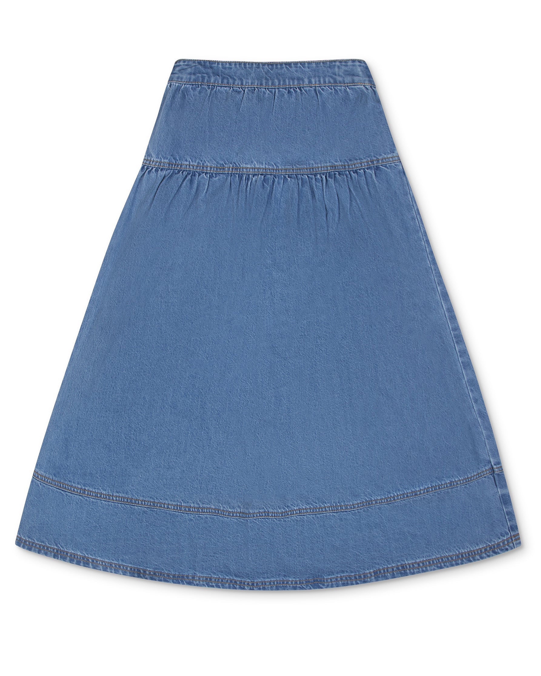 YUEQI QI❤️DENIM SUAN PAN SKIRT BLU Little Parni Denim Maxi Skirt (K607) - Blue Denim – Moonlight