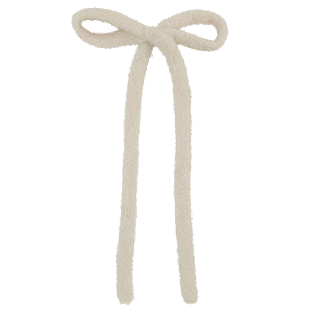 Le Enfant Cashmere Long thin Bow - Cream