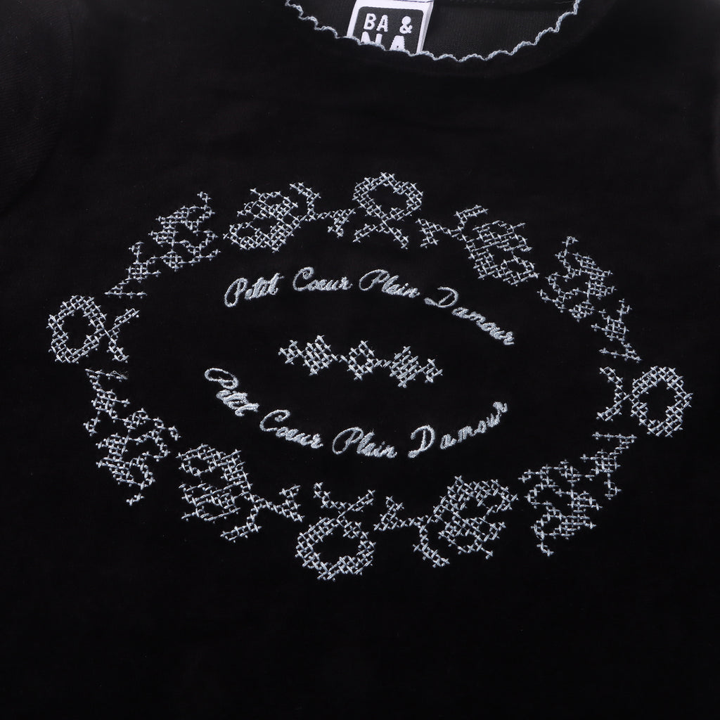 Ba & Na Embroidered Lounge Set - Black/Light Blue