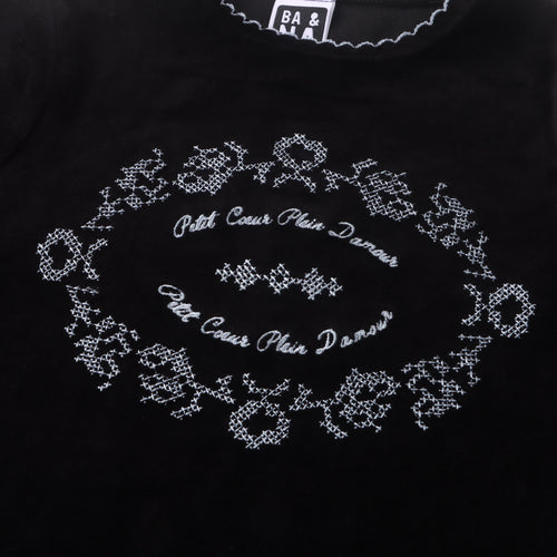 Ba & Na Embroidered Lounge Set - Black/Light Blue