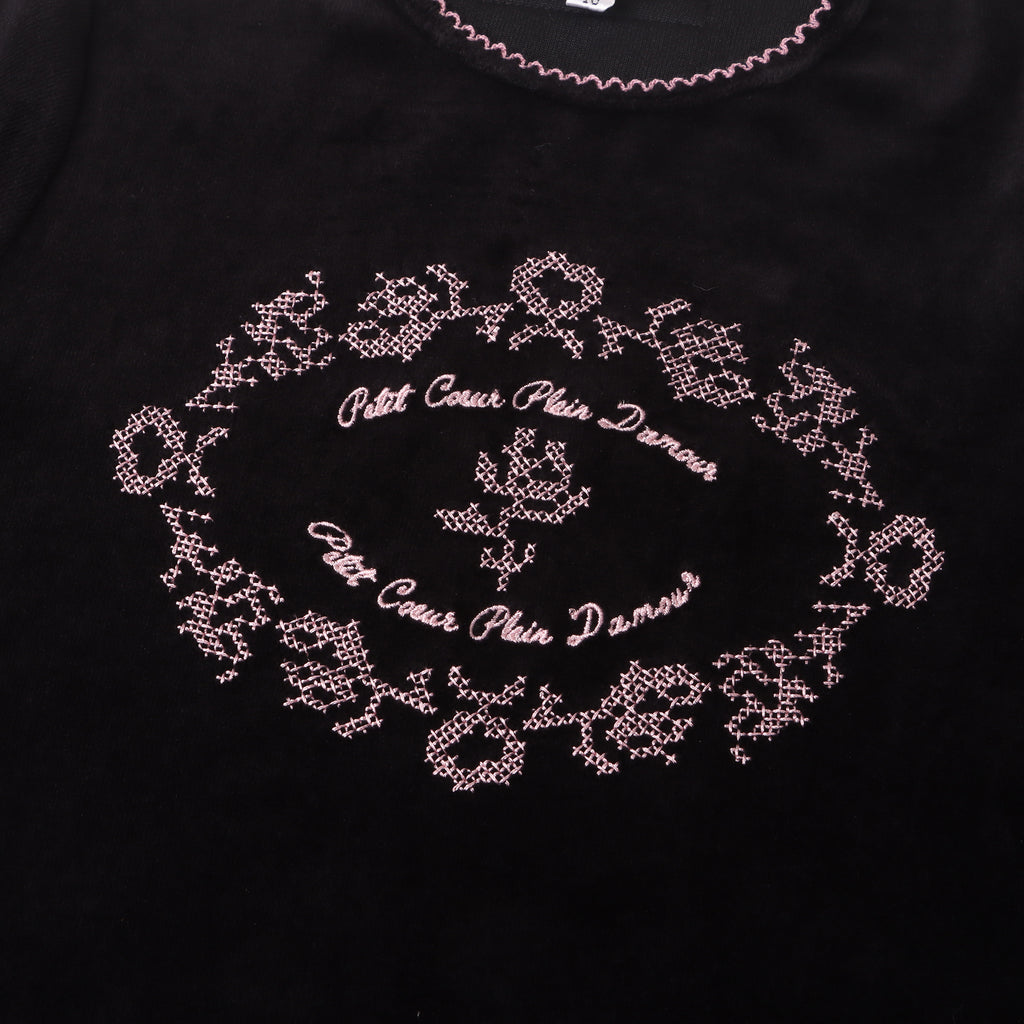 Ba & Na Embroidered Lounge Set - Black/Mauve Pink