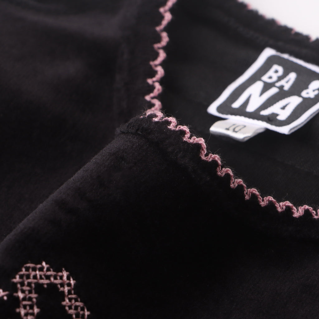 Ba & Na Embroidered Lounge Set - Black/Mauve Pink