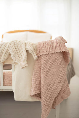 New Grain Cozy Waffle Blanket - Petal