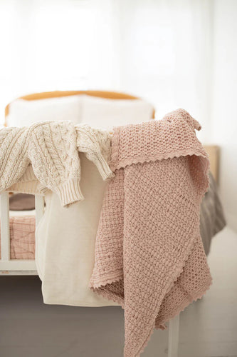New Grain Cozy Waffle Blanket - Petal