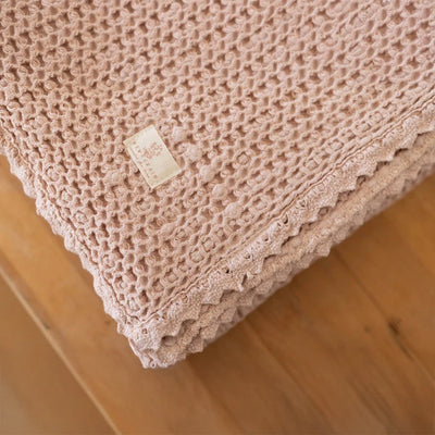 New Grain Cozy Waffle Blanket - Petal