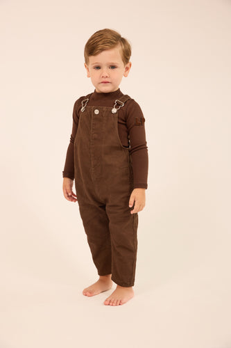 Little Parni Denim Overalls (K704) - Brown Denim