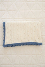 Load image into Gallery viewer, New Grain Knit Pointelle Blanket - Bluejay