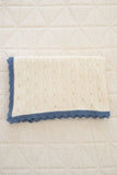 New Grain Knit Pointelle Blanket - Bluejay