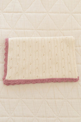 New Grain Knit Pointelle Blanket - Ballet