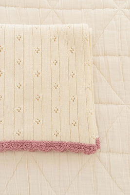 New Grain Knit Pointelle Blanket - Ballet