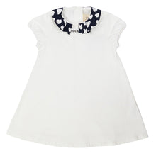 Load image into Gallery viewer, Mini Nod Print Collar Girls Dress - White/Hearts