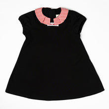 Load image into Gallery viewer, Mini Nod Print Collar Girls Dress - Black/Gingham