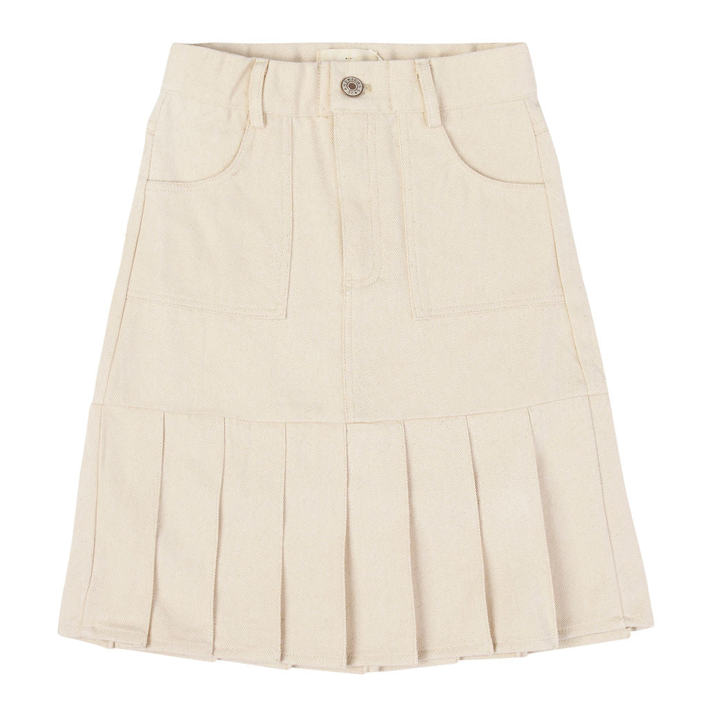 Mini Nod Pleated Heavy Mini Skirt - White