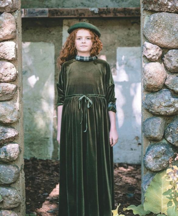 Mini Nod Velvet Turtleneck Maxi Jumper - Black/Green  Moonlight