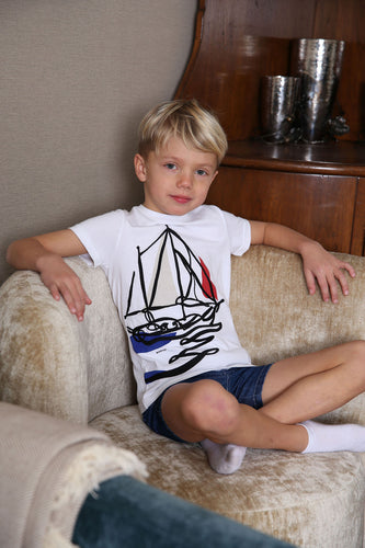 Bopop Boat Sketch Tee