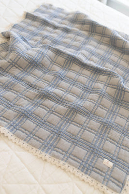 New Grain French Plaid Blanket - Bluebell