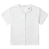Calla Lili Boys Linen Shirt With House - White/Sand