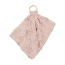 Load image into Gallery viewer, Peluche Mini Lux Fur Teethers with Wooden Ring - Rose