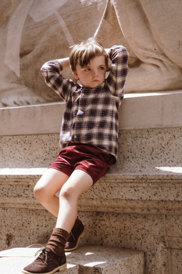 Coco Blanc Plaid Shirt - Burgundy/Blue