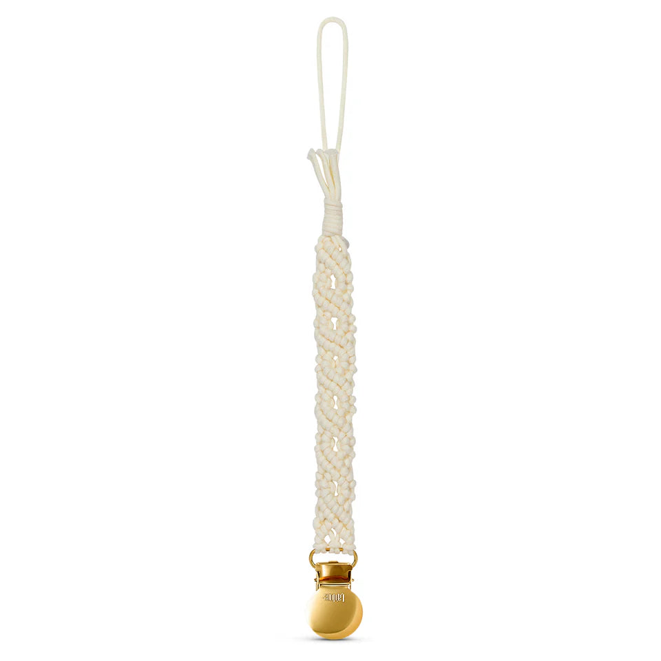 Adora Iris Macrame Pacifier Clip - Gold