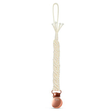 Load image into Gallery viewer, Adora Iris Macrame Pacifier Clip - Rose Gold