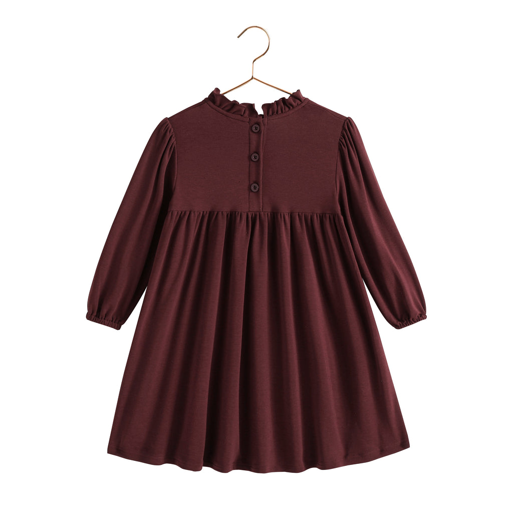 Retro Kid Isla Short Soft Sweater Dress - Burgundy