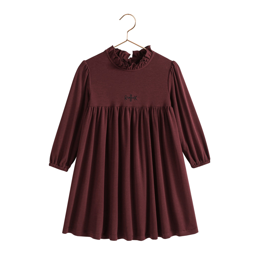 Retro Kid Isla Short Soft Sweater Dress - Burgundy