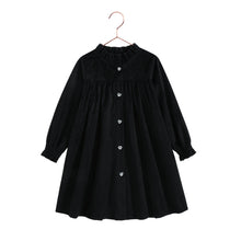 Load image into Gallery viewer, Retro Kid Isla Short Velvet Ribbed Dress - Black